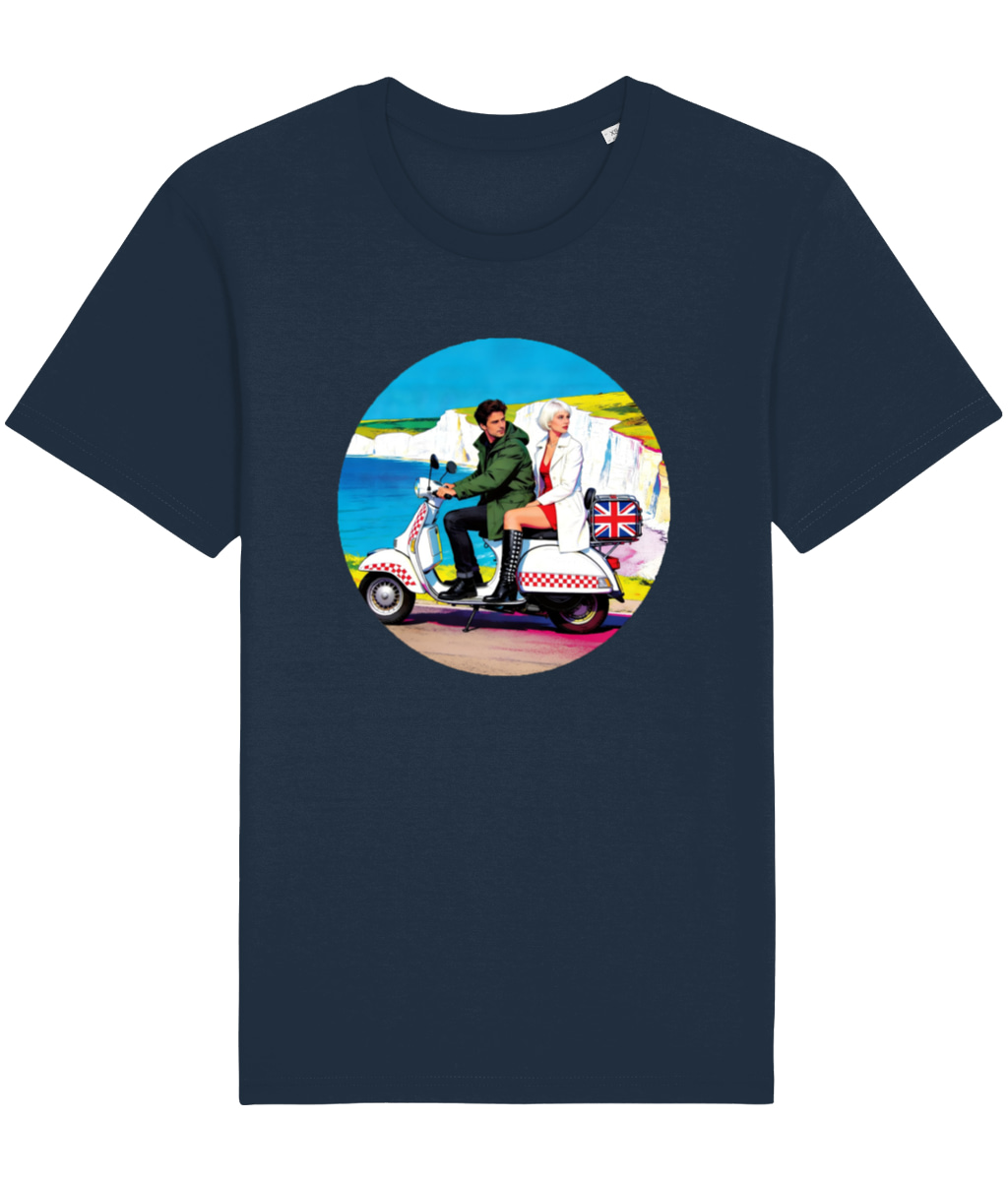 1960's Mod Scooter T-Shirt Union Jack Retro Vintage Style 100% organic cotton - Image 4