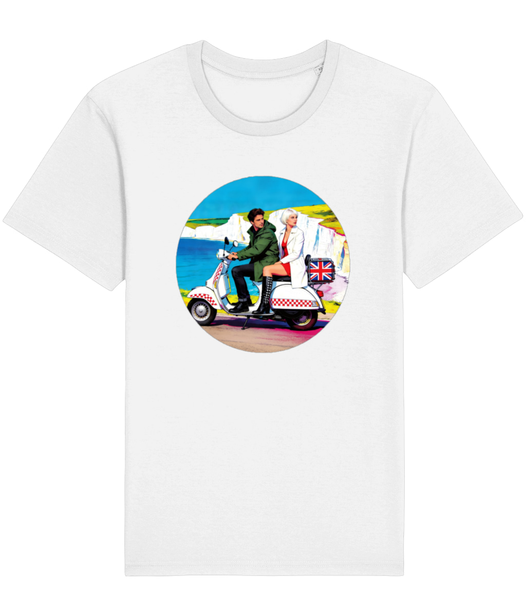 1960's Mod Scooter T-Shirt Union Jack Retro Vintage Style 100% organic cotton - Image 2