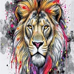 abstract image of a lions face 2 poster