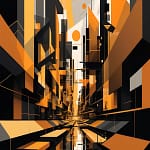 abstract city scape poster