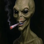 smoking alien poster