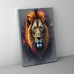 abstract image of a lions face canvas