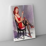 pin up smoking canvas