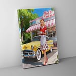 retro 1950s american diner scene canvas