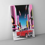 retro futuristic city canvas