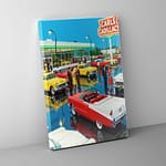 retro car dealership canvas