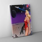 retro space woman canvas