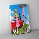 retro futuristic abduction canvas