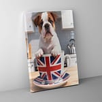 british bulldog puppy canvas