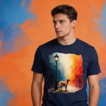 abstract dog "hurry up", tubular unisex 100% organic cotton t shirt