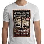 Restore Justice Restore Common Sense Restore Britain Graphic T-Shirt 100% cotton