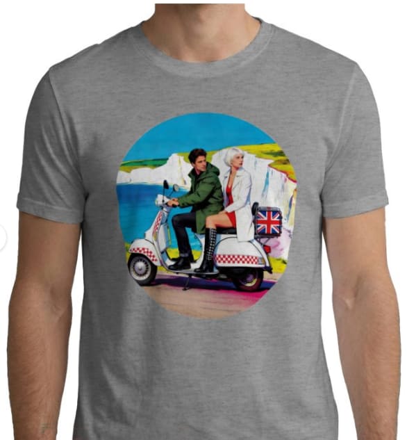 1960's Mod Scooter T-Shirt Union Jack Retro Vintage Style 100% organic cotton - Image 3