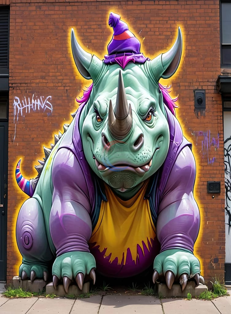 Home rhino on a wall